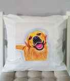 Dog Off White Fleecy Cushion Cover 'Pet Portrait'