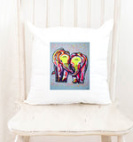 Elephant Off White Fleecy Cushion Cover 'A love like no other'