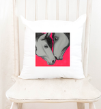 Horse Off White Fleecy Cushion Cover 'Bound by Love'