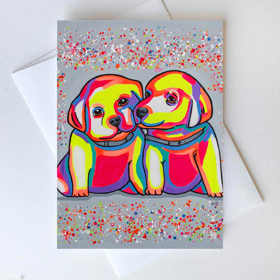 Puppy greeting Card 'Puppy Love'