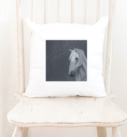 Horse Off White Fleecy Cushion Cover 'Star Dust'